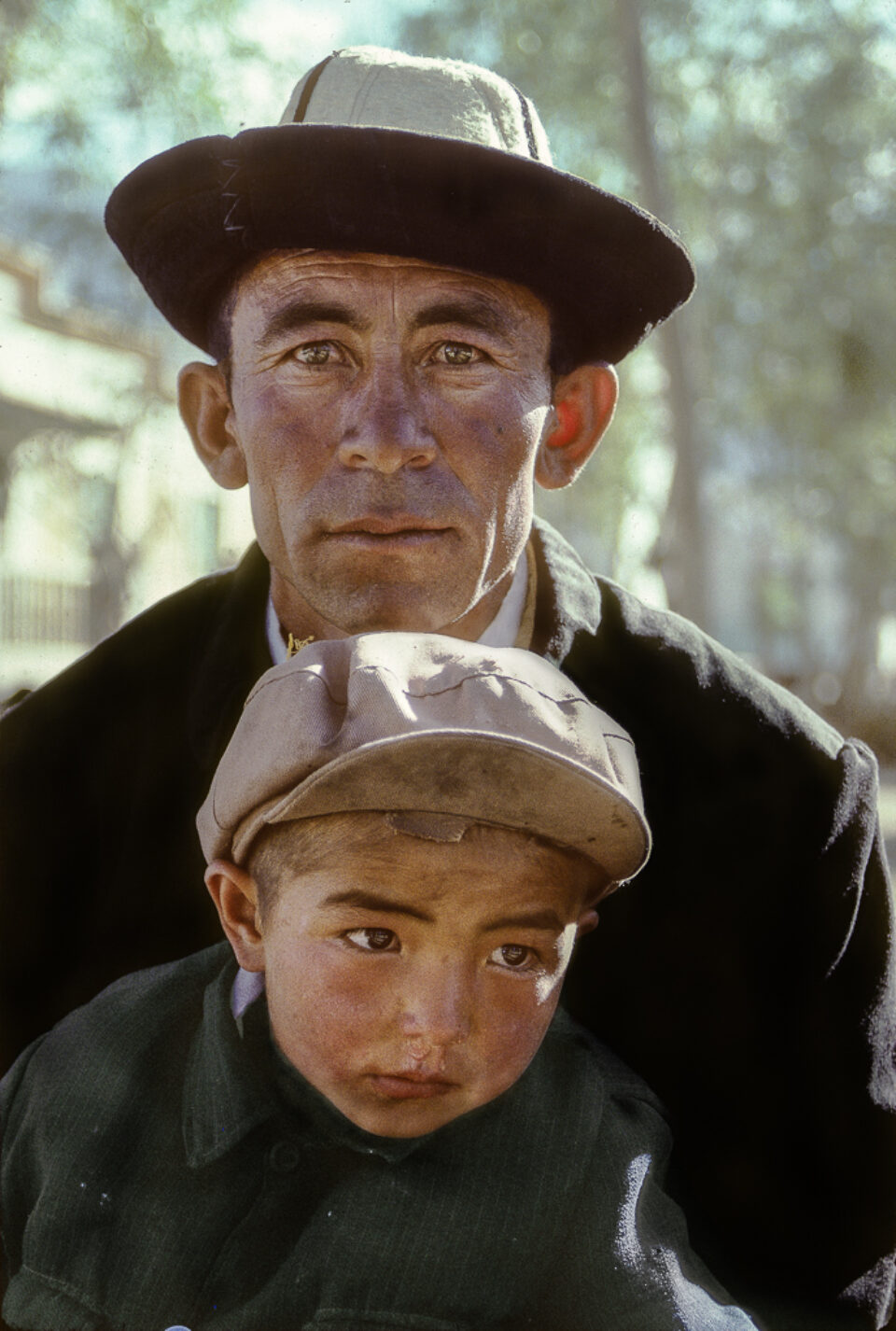 Photograph of Uyghur father and son, Tashkurgan, China